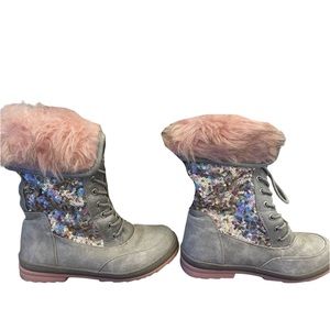 Girls Justice sequenced height top boots size 7 lightly worn